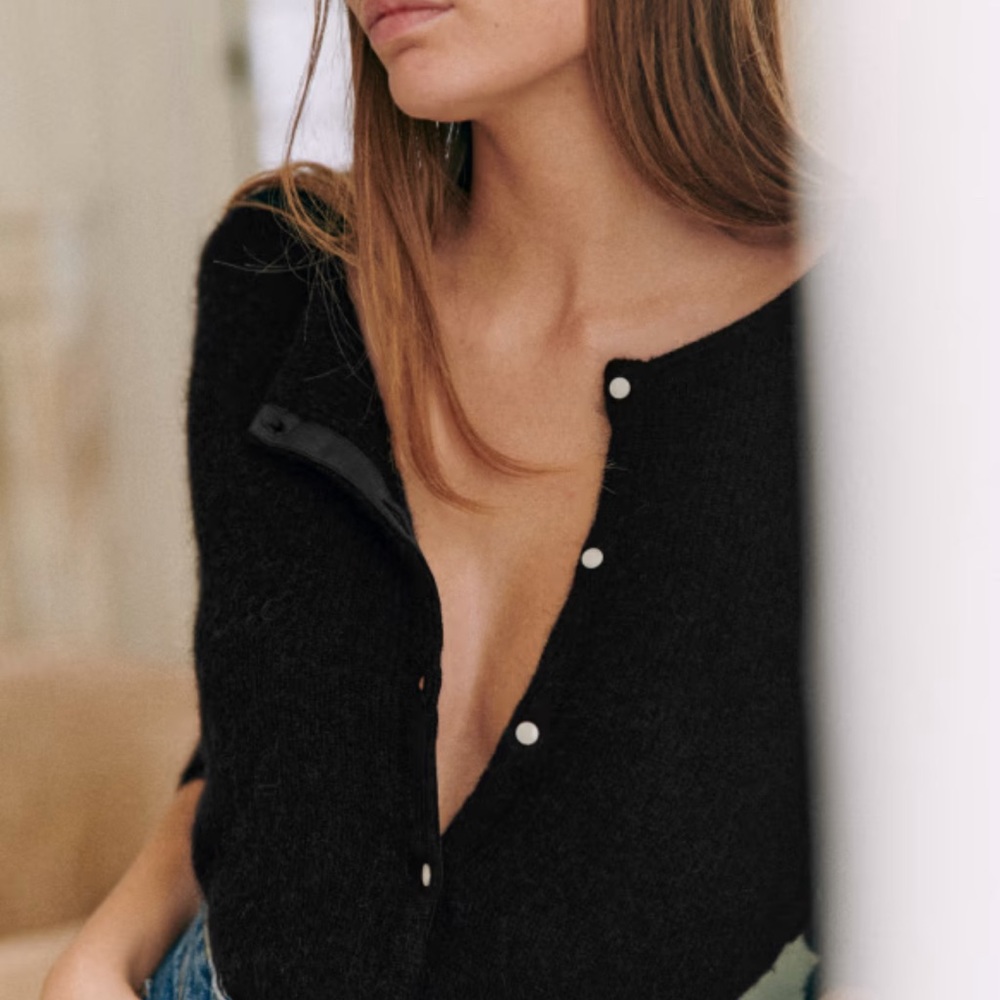 NWT Sezane size MEDIUM Gaspard Cardigan in Black